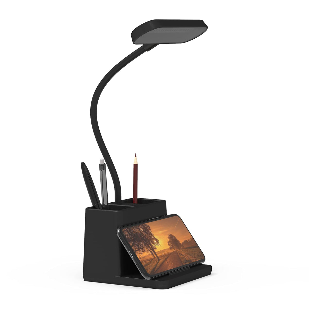 AXX Black LED desk lamp main view for focused study and writing