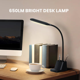 AXX LED desk lamp with flexible gooseneck for precise, adaptable lighting.