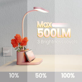 AXX pink desk lamp dimmable LED ensures eye-friendly brightness for late-night work.