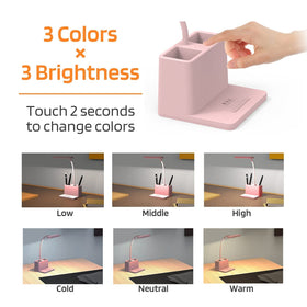 AXX Rechargeable desk lamp with USB power keeps your workspace tidy and cord-free.