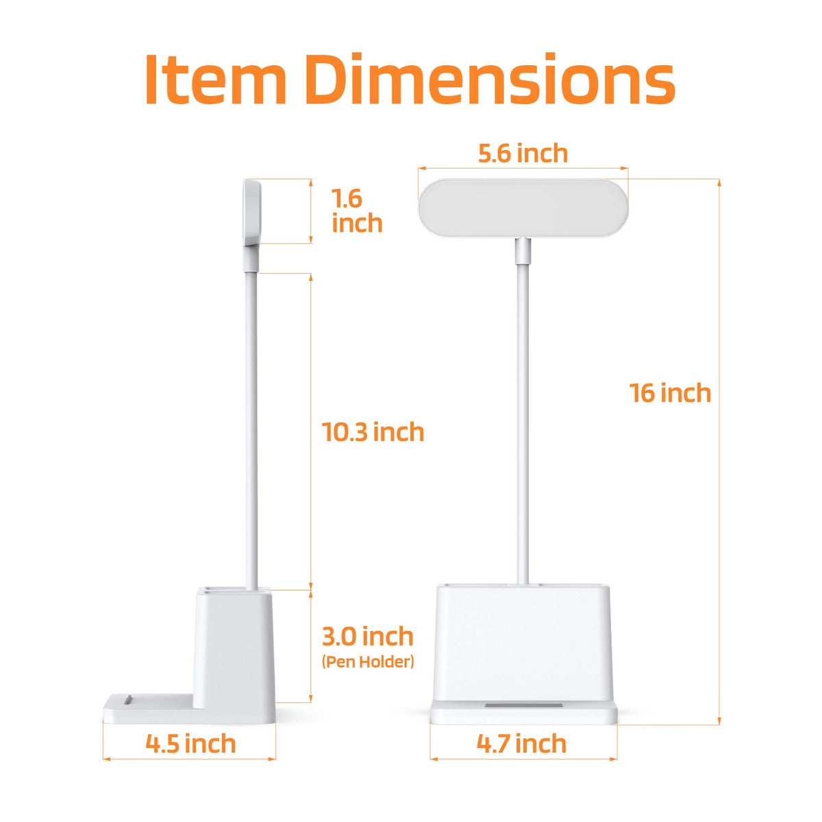 AXX desk lamp with integrated phone mount keeps devices handy