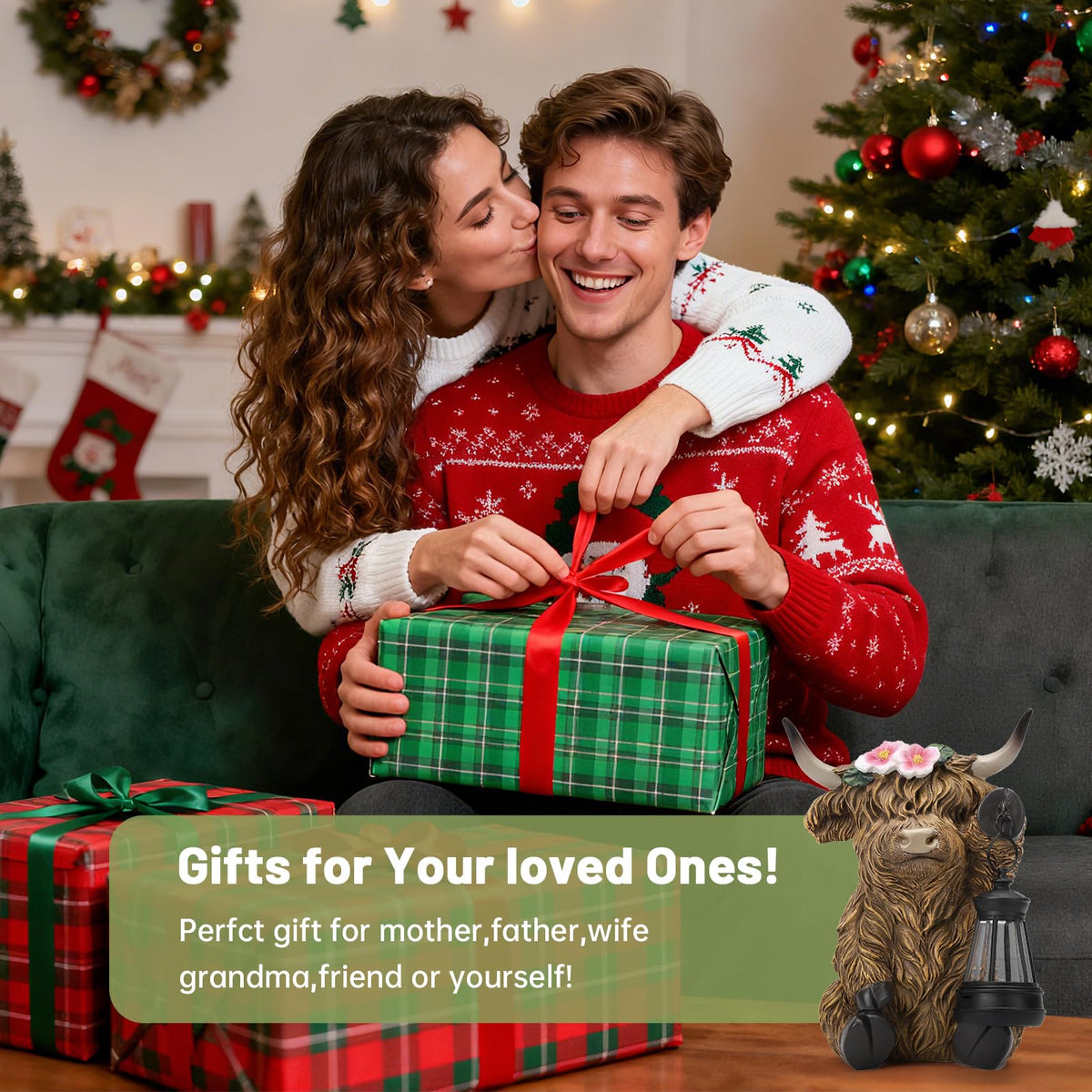 Ayadon gift-ready Highland cow statue suitable for housewarmings or Mother’s Day.