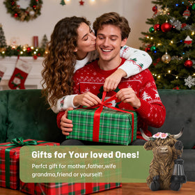 Ayadon gift-ready Highland cow statue suitable for housewarmings or Mother’s Day.