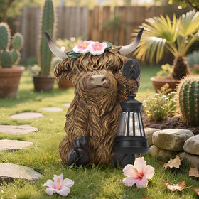 Ayadon weatherproof resin cow statue withstands wind, rain, and sun year-round.