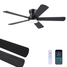Ayaoty 52in black ceiling fan with light and remote for flexible cooling.