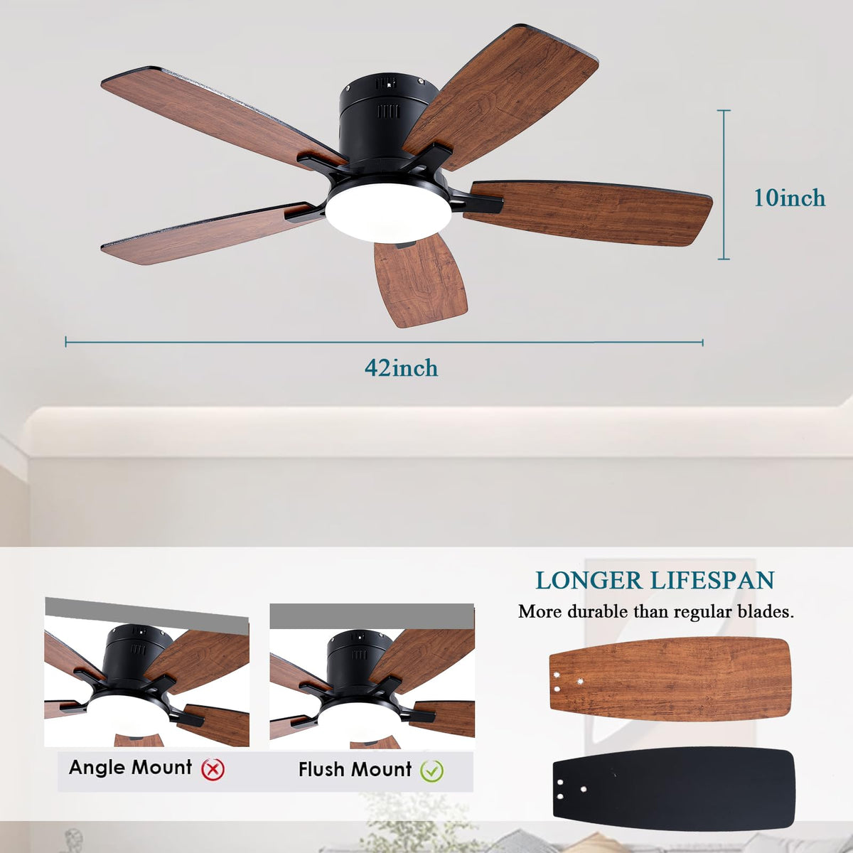 Ayaoty ceiling fan LED dimmable light for versatile brightness