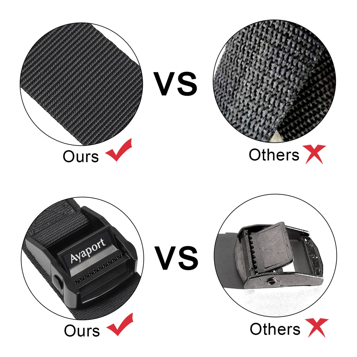 Ayaport 12 ft strap length offers flexible securing options