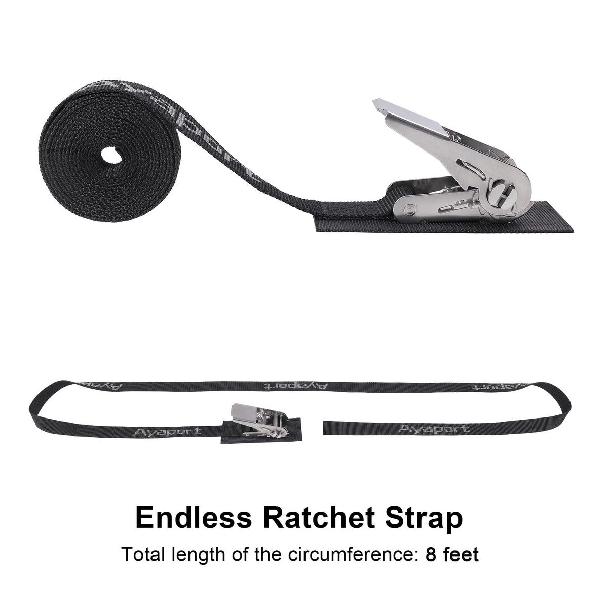 Ayaport boat tie-down strap 1inch 8ft supports versatile marine securing.