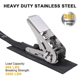Ayaport endless tie-down strap 8ft no-hooks design protects boat surfaces.