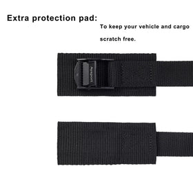 Ayaport kayak on roof rack with easy cam buckle tension.