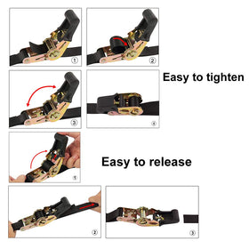 Ayaport securing motorcycles and trailers with durable nylon tie-downs.