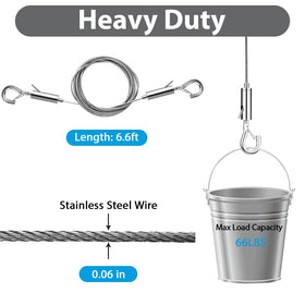 Ayawa heavy-duty stainless steel rope 66lb capacity for robust hanging