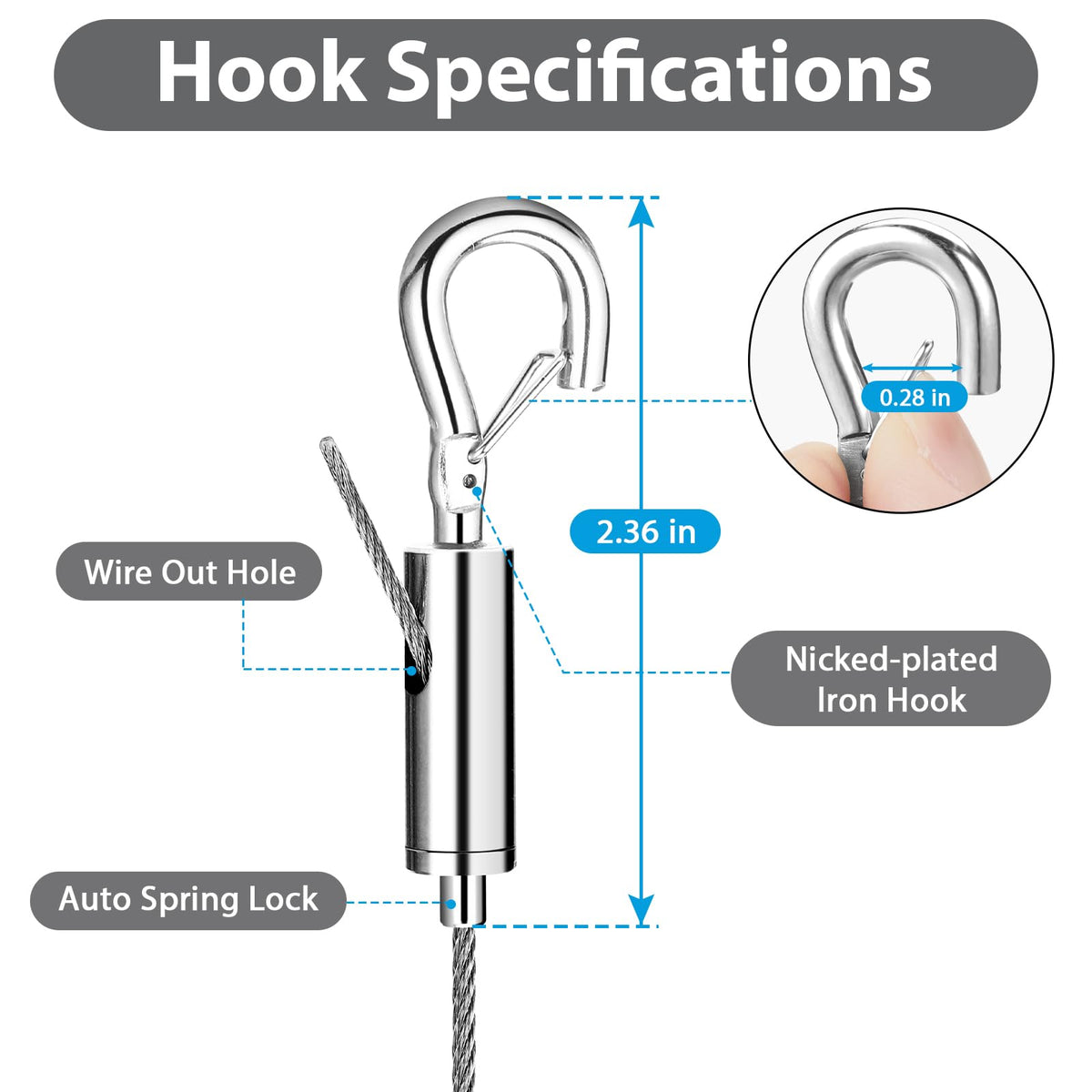 Ayawa mirror hanging kit with hooks supports large frames safely