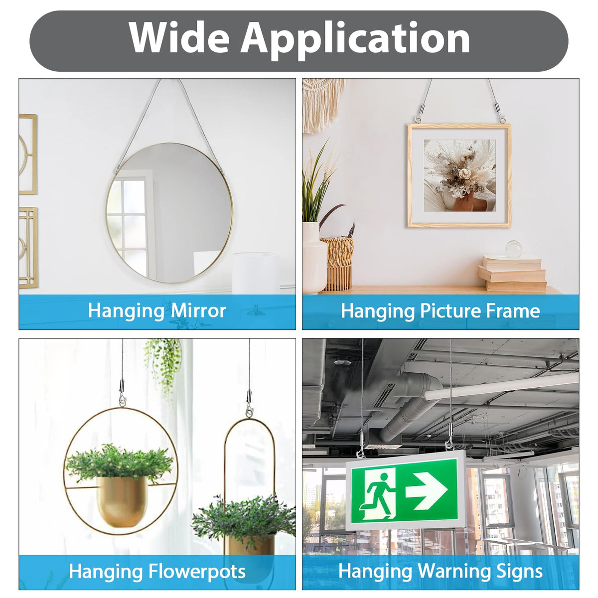Ayawa versatile wall hanging setup for pictures, signs, and decor