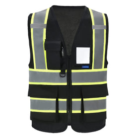 AYKRM safety vest front view with high visibility for day and night work