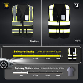 AYKRM safety vest highlighting multiple pockets and storage options