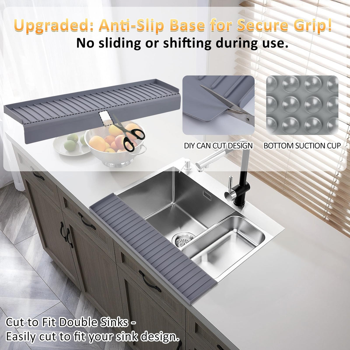 AyNirser adjustable cut lines for a precise fit on different sinks