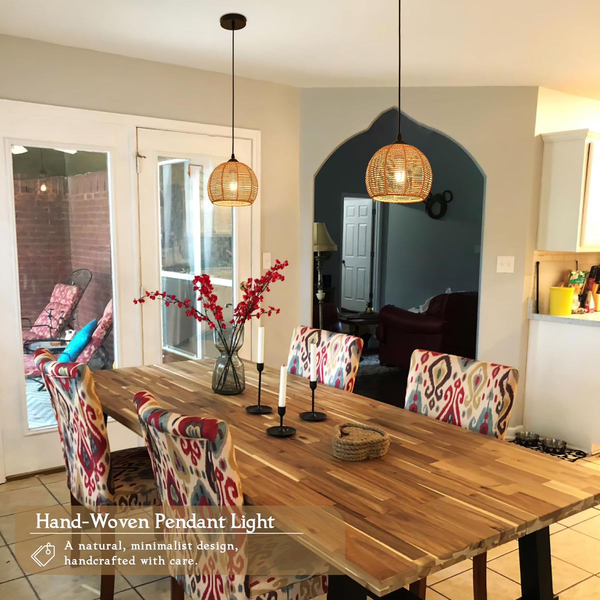 AyshwillDec pendant light with E26 bulb compatibility for warm illumination.