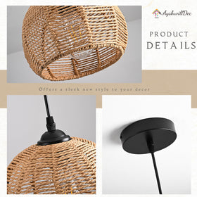 AyshwillDec wicker pendant light E26 dimmable compatibility for mood lighting