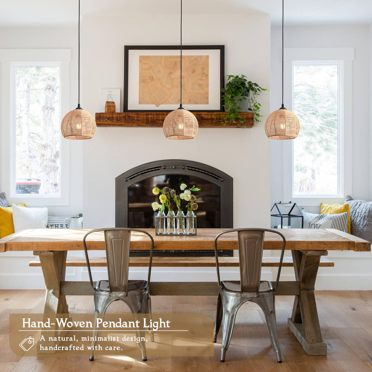 AyshwillDec wicker pendant light natural weave detail adds warm living room atmosphere