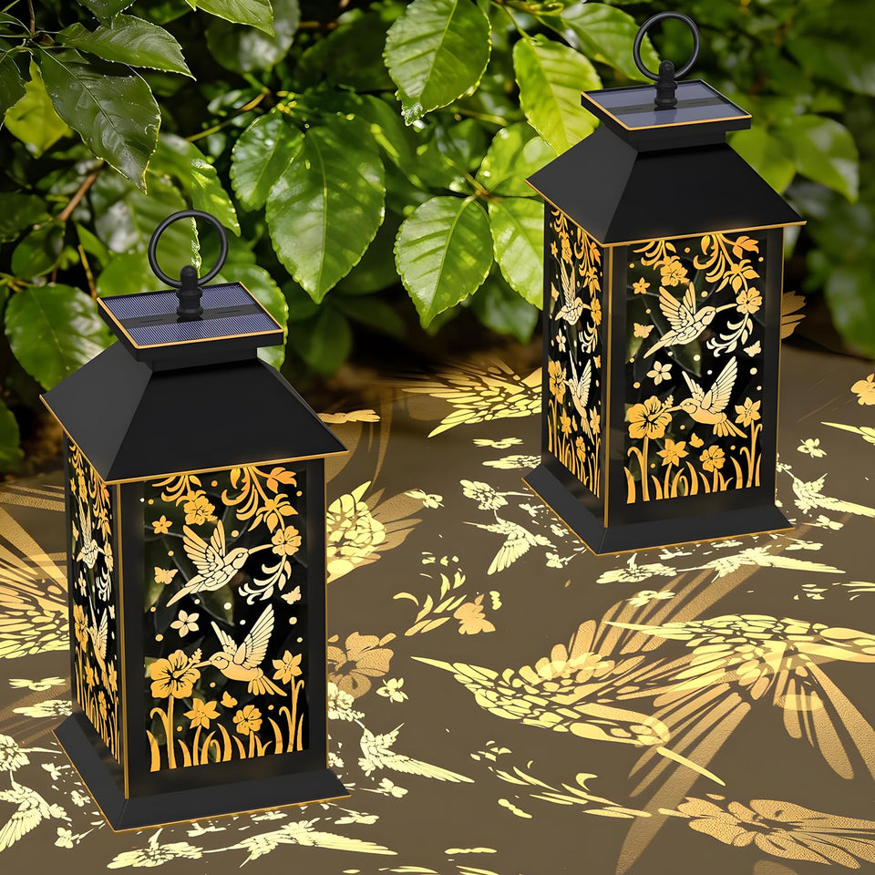AYTPU 2-pack hanging solar lanterns for versatile indoor and outdoor lighting.