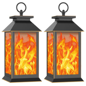 AYTPU hanging solar lantern with hummingbird flame for outdoor ambiance and weatherproof use