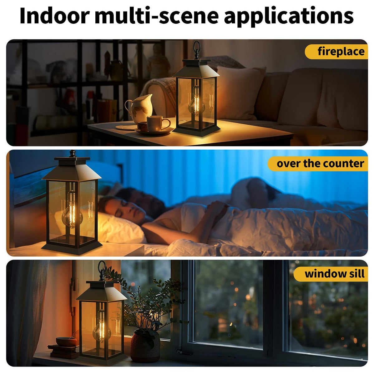 AYTPU solar lantern amber glow for indoor table centerpiece
