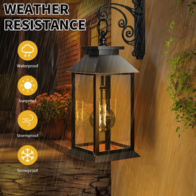 AYTPU solar lantern hanging glass outdoor patio light for gatherings