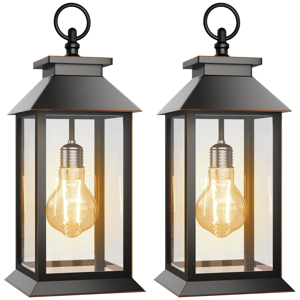 AYTPU solar lantern hanging glass outdoor porch light for cozy evenings
