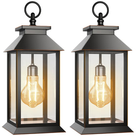AYTPU solar lantern hanging glass outdoor porch light for cozy evenings