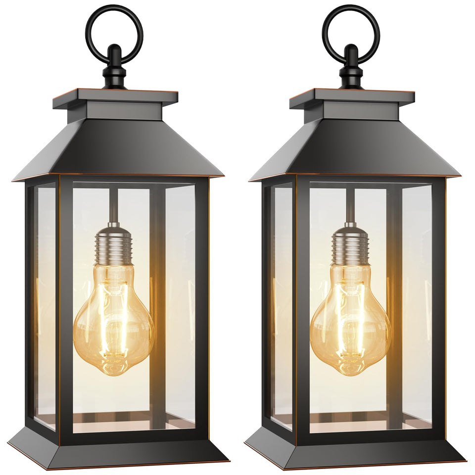 AYTPU solar lantern hanging glass outdoor porch light for cozy evenings
