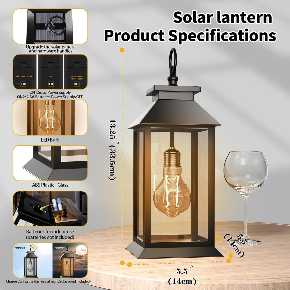 AYTPU solar lantern sun-charged night lighting for decks