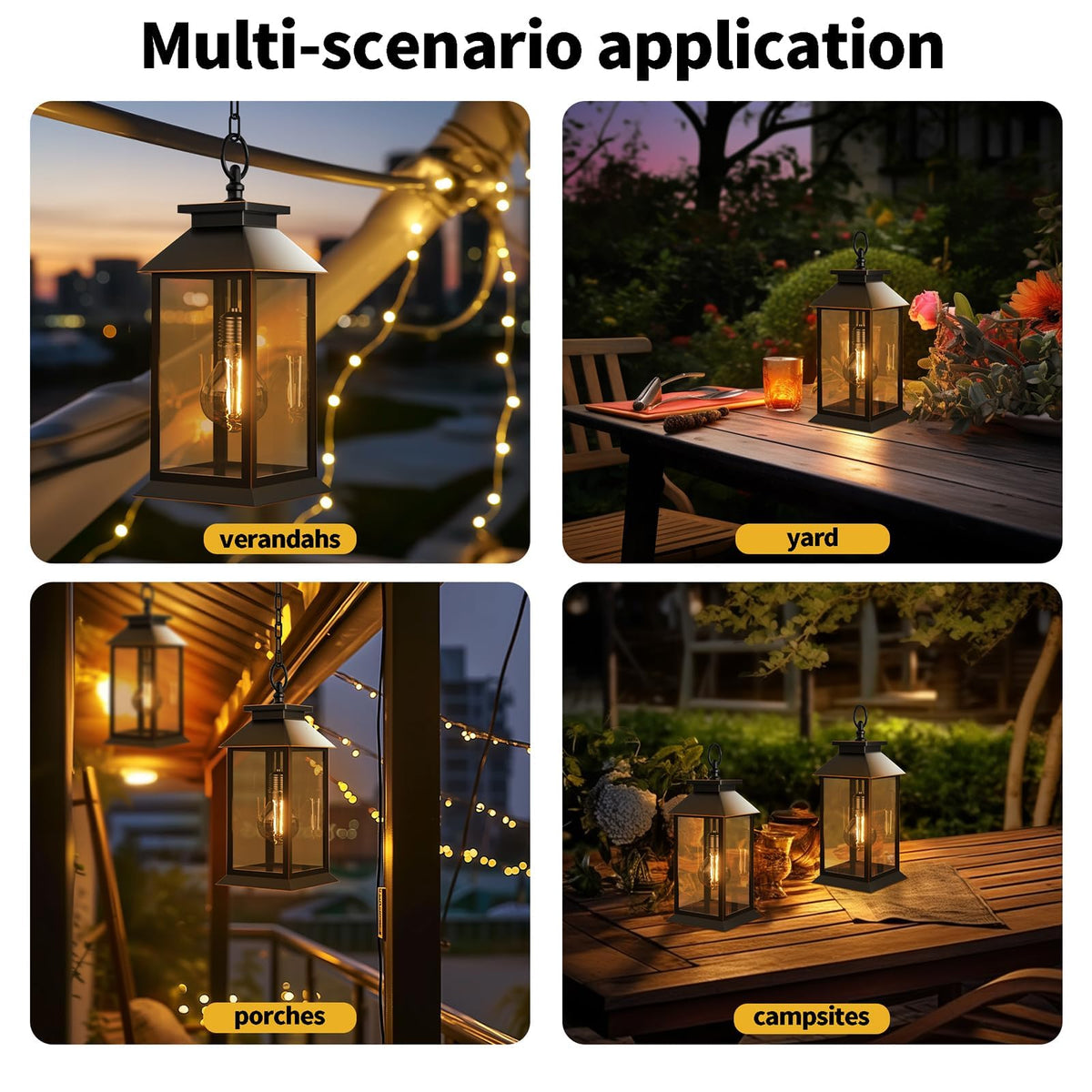 AYTPU solar lantern waterproof glass yard light for all-weather use
