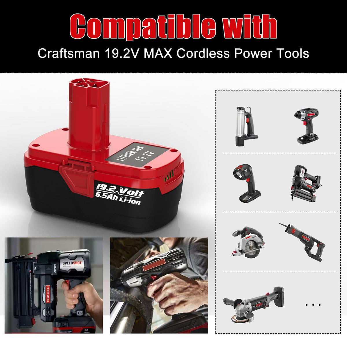 AYTXTG 19.2V C3 charger works with Craftsman batteries for quick recharging.