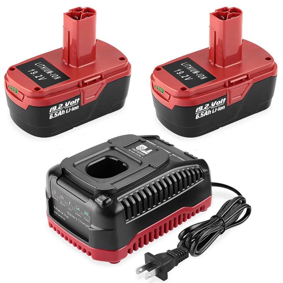 AYTXTG 2-pack 6.5Ah battery for Craftsman 19.2V with extended runtime.