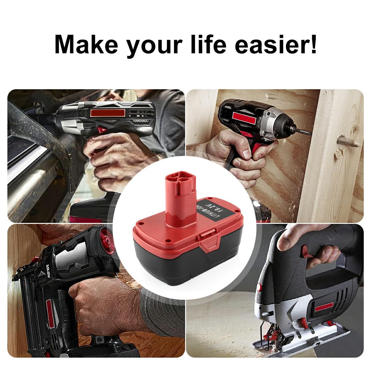 AYTXTG certified safety labels on 6.5Ah 19.2V battery.