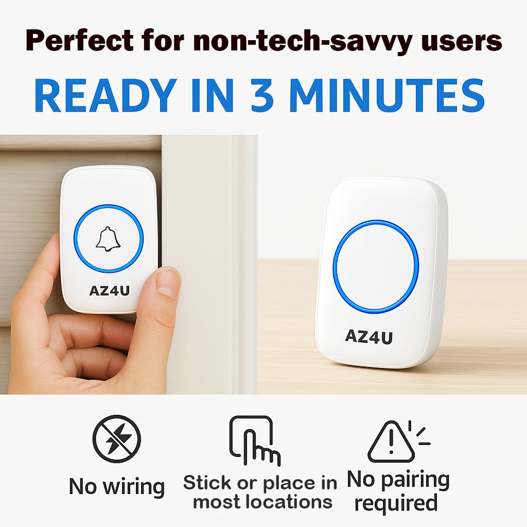 AZ4U battery-powered receiver offers flexible placement without wiring.