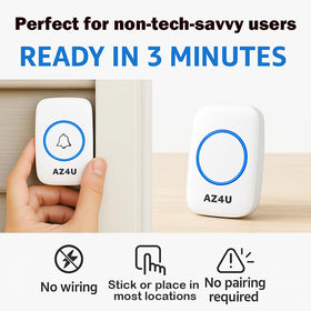 AZ4U battery-powered receiver offers flexible placement without wiring.