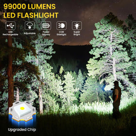 Azamine P19-COB flashlight long-range beam demonstrates extended visibility.