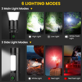 Azamine P19-COB flashlight held in hand for portable everyday lighting.