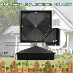 Azdele 4x4 pyramid cap assembly on a wooden post.