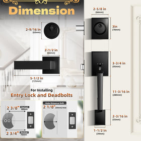 Azdele adjustable latch from 60mm to 70mm fits standard doors.