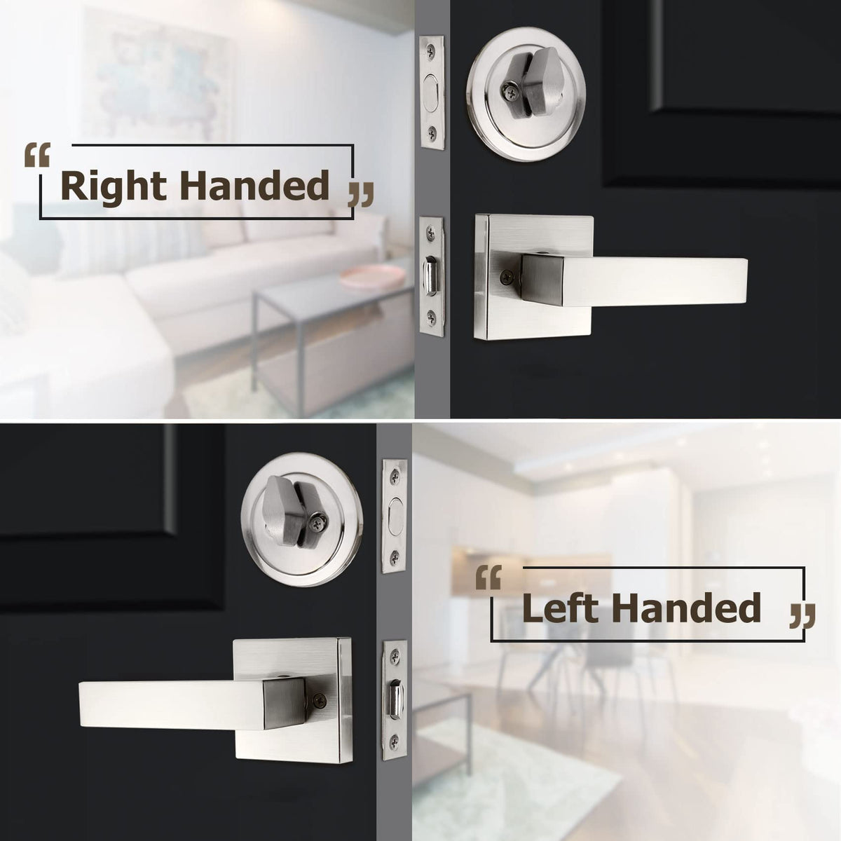 Adjustable latch from 60 mm to 70 mm fits varied door gaps.