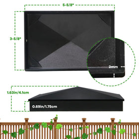 Azdele aluminum post cap withstands outdoor weather conditions.