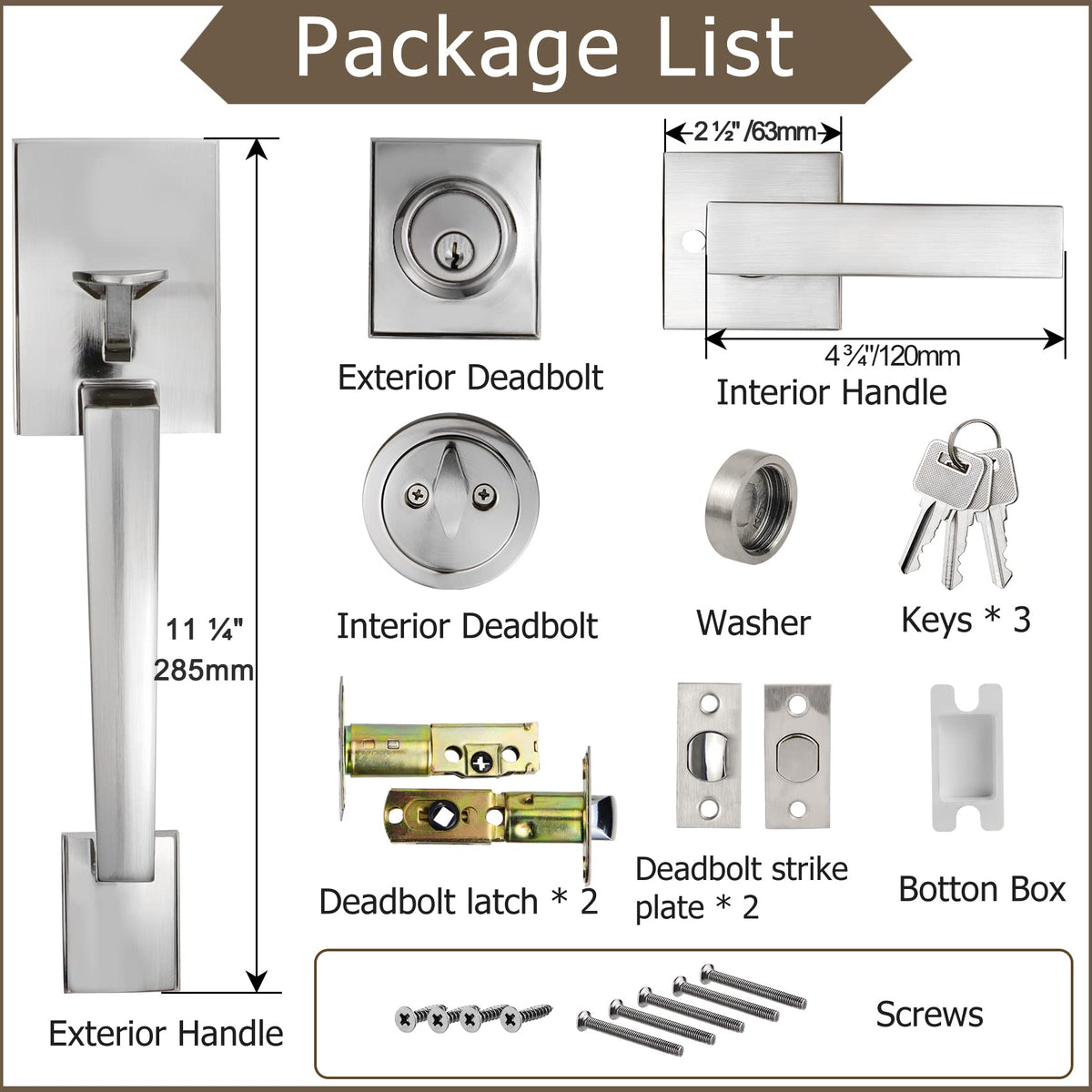 Heavy-duty zinc alloy construction with corrosion-resistant finish.