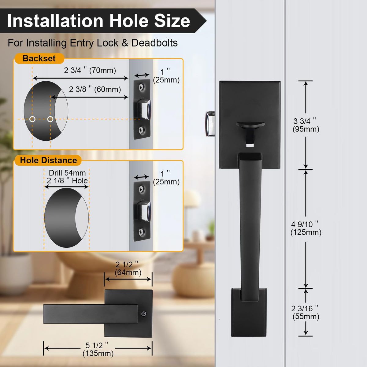 Durable zinc alloy construction resists rust for exterior use