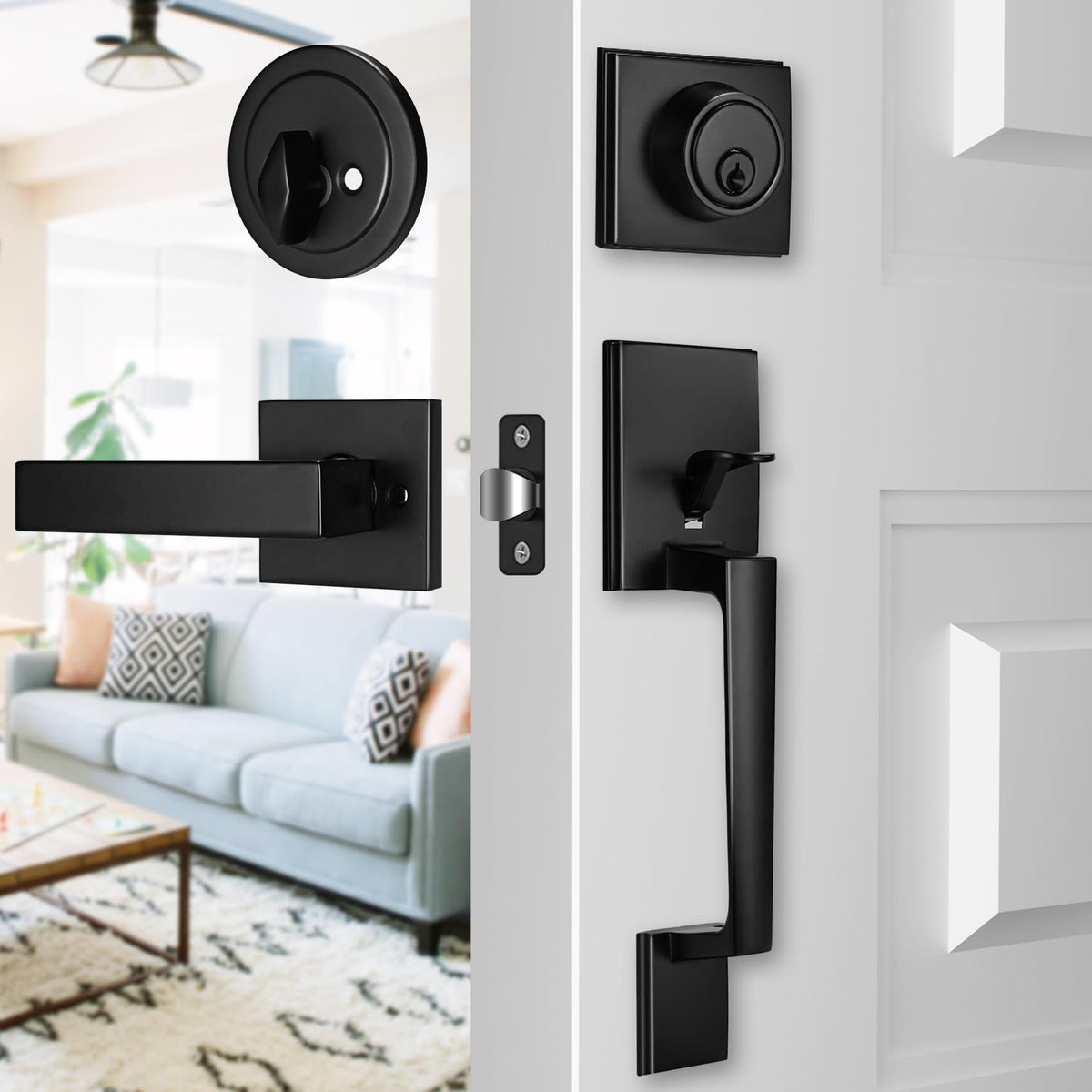 Azdele hardware and instructions included for easy exterior door installation.