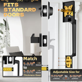 Azdele reversible lever for right and left-handed exterior doors in black finish.