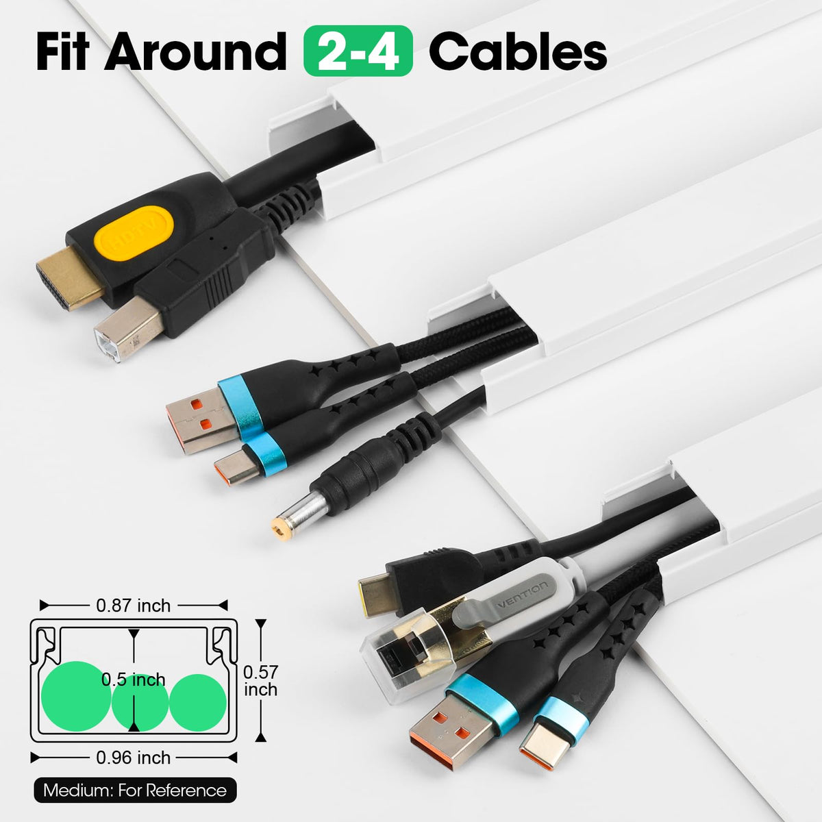 AZEN Cord Hider Kit paintable cable cover blends with wall color