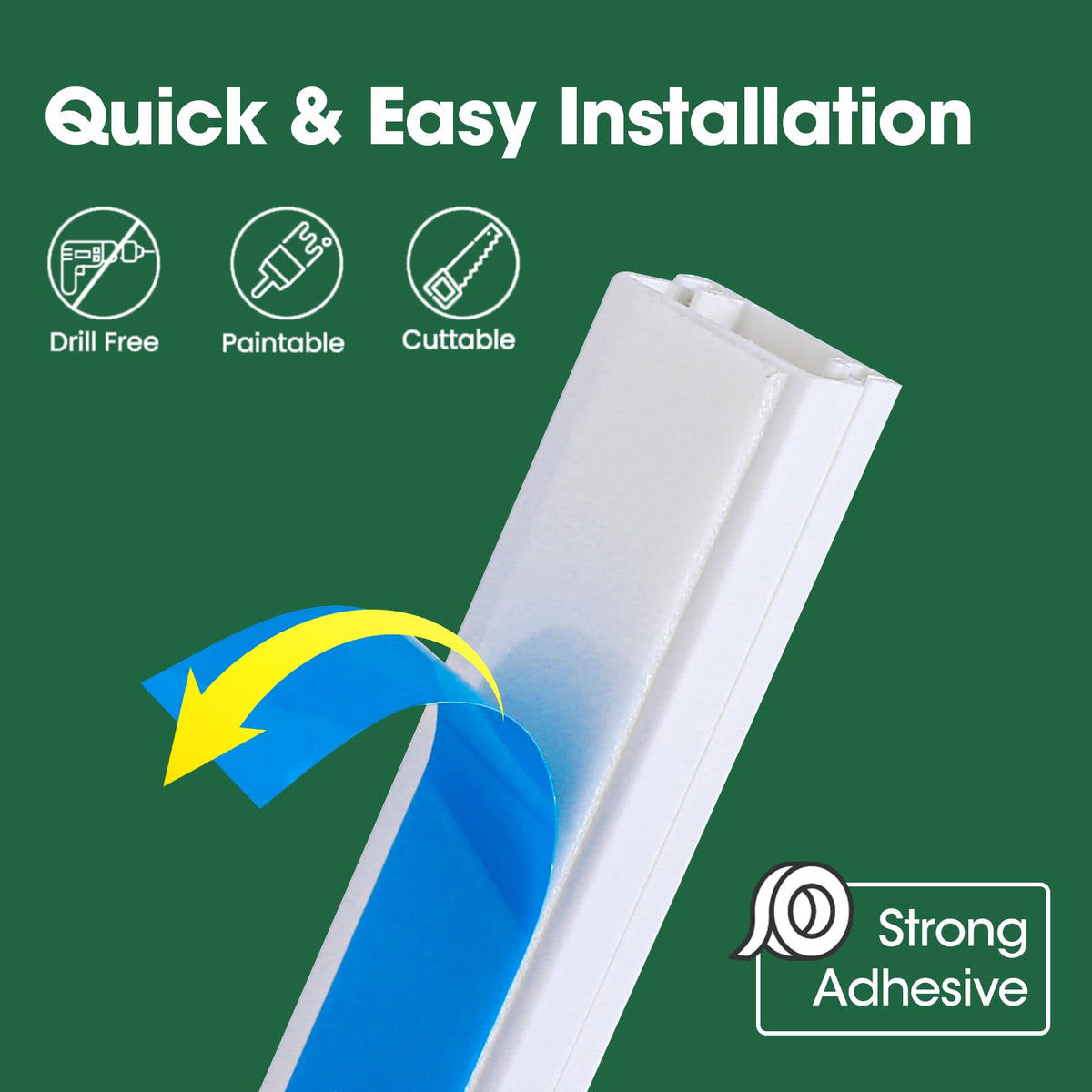 AZEN Cord Hider Kit self-adhesive setup without drilling